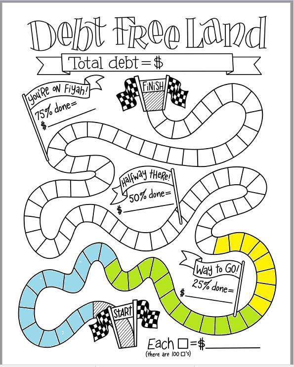 Free Printable Coloring Debt Free Charts Try It To Keep You Motivated